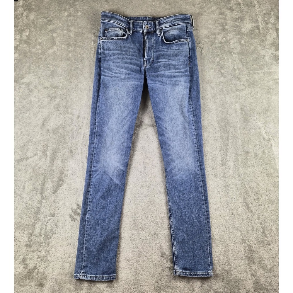 AllSaints Rex Jeans Mens 30x32 Blue Button Fly Stretch Denim Pants Designer